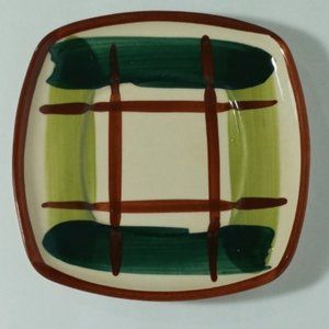 VTG Blair Hand Painted Plaid Saucers Mid Century